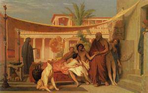 Ο φιλόσοφος Σωκράτης αναζητεί τον Αλκιβιάδη στο σπίτι της Ασπασίας. Έργο του Jean-Léon Gérôme (1861).